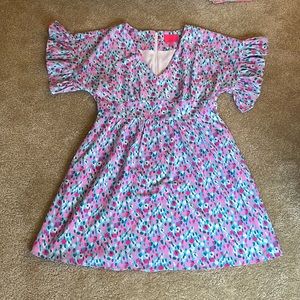 Great Condition- Lilly Pulitzer Blair Stretch Dress in Hottie Dottie, Size 14